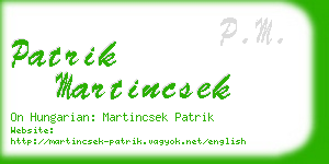 patrik martincsek business card